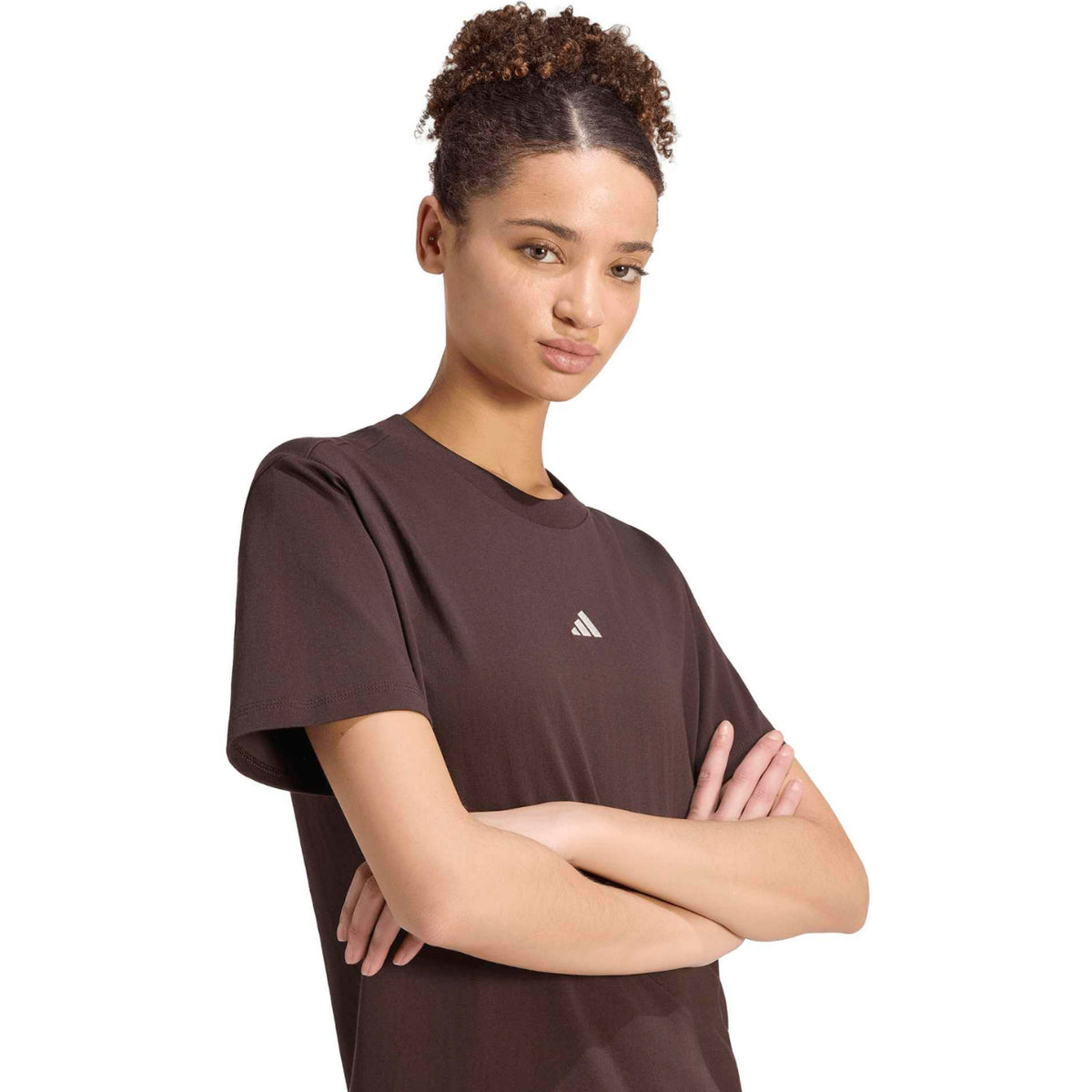 Koszulka Damska Adidas Essentials KX0795 Sportowa Brązowa Logo