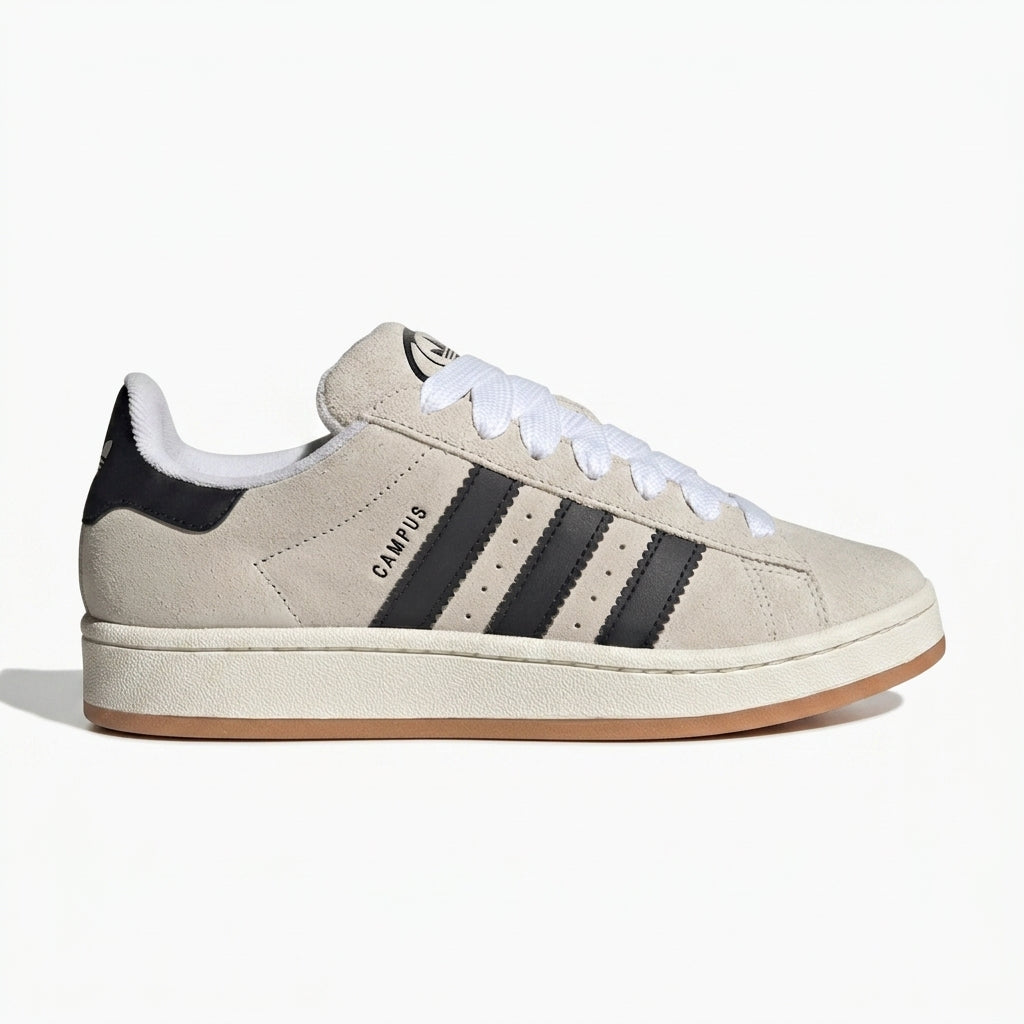 Buty damskie Adidas GY0042 Campus 00s sportowe szare czarne białe nubuk