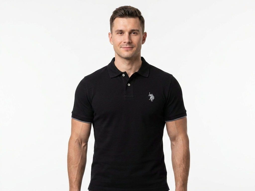 Koszulka U.S. Polo Assn. Męska z Kołnierzykiem Bawłna Dzianina