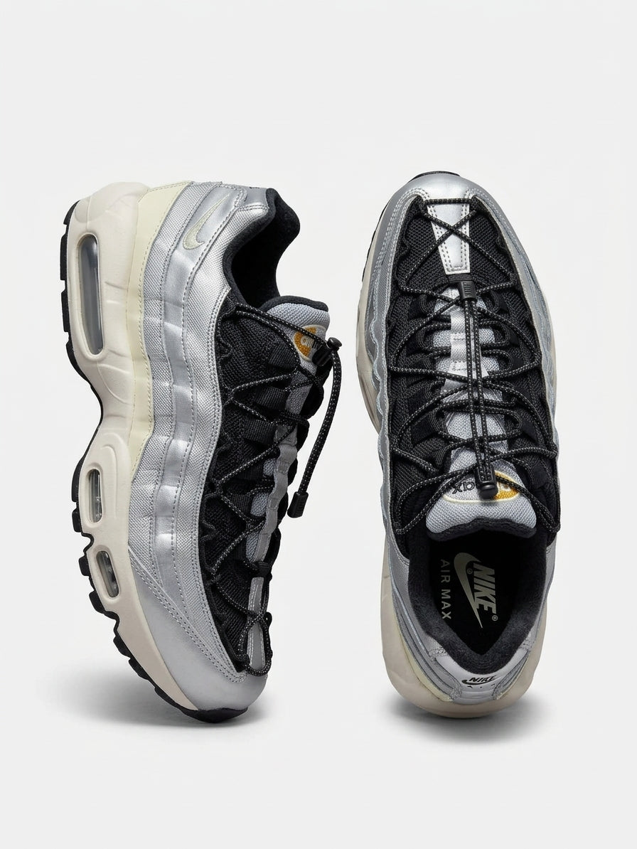 Buty Sportowe Damskie Sneakersy Nike Air Max 95 Toggle Srebrne