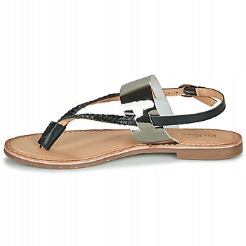 KicKers Sandały Japonki Damskie Skóra Metaliczna Letnie Esthera Noir r. 39