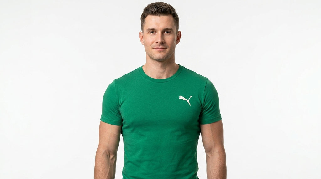 Koszulka Męska Puma Wardrobe ESS Zielona Bawełniana