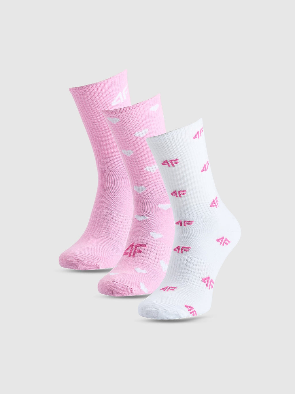 4F Różowe Skarpety Damskie Casual za Kostkę Dziewczęce 3-pack