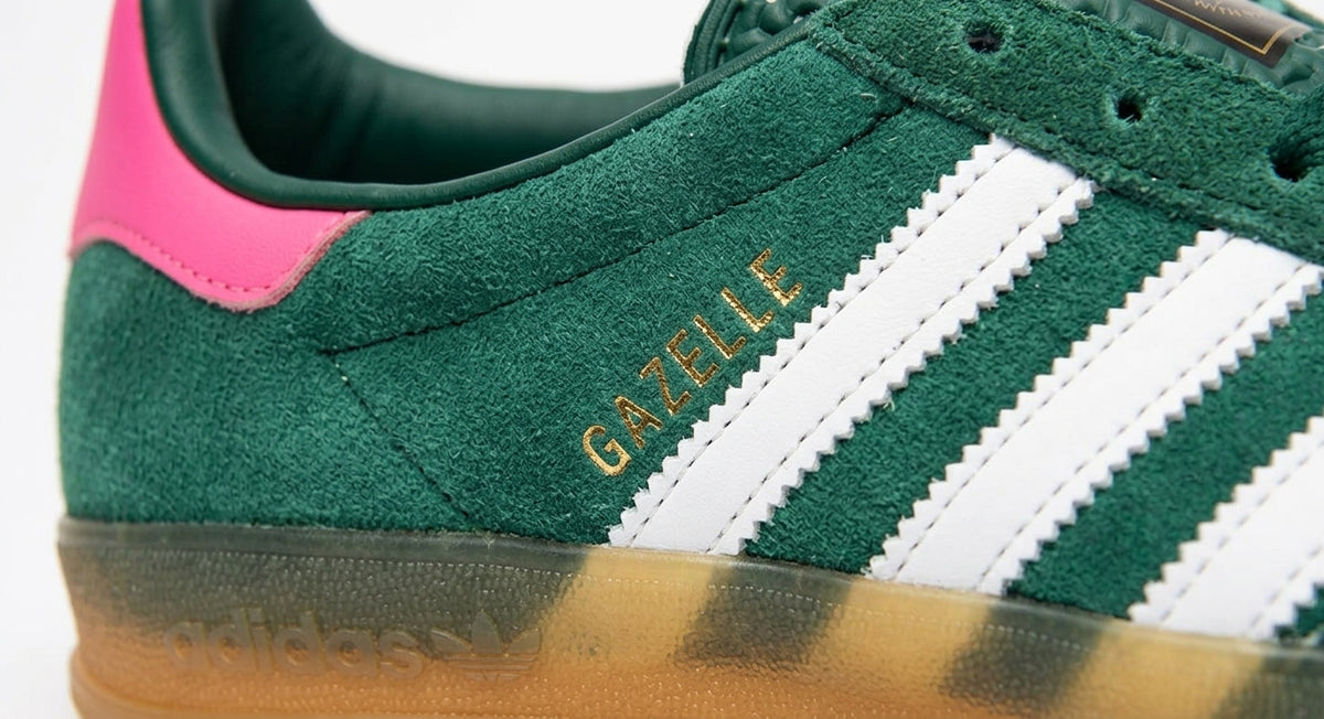 Buty Damskie Adidas Gazelle Indoor Sportowe Zielone Różowe