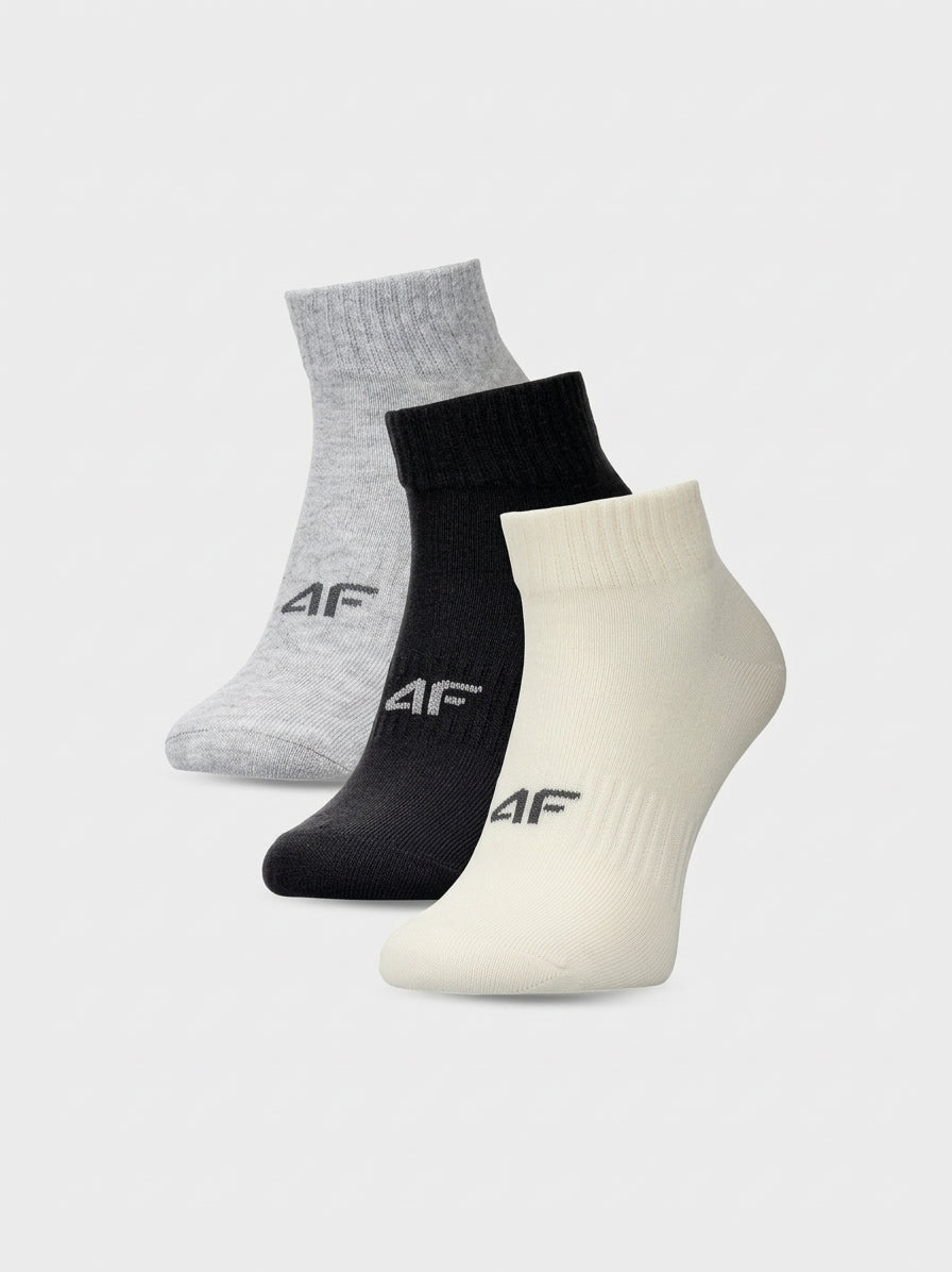 Skarpety Damskie 4F F448 Casual Białe Za Kostkę 3 Pak