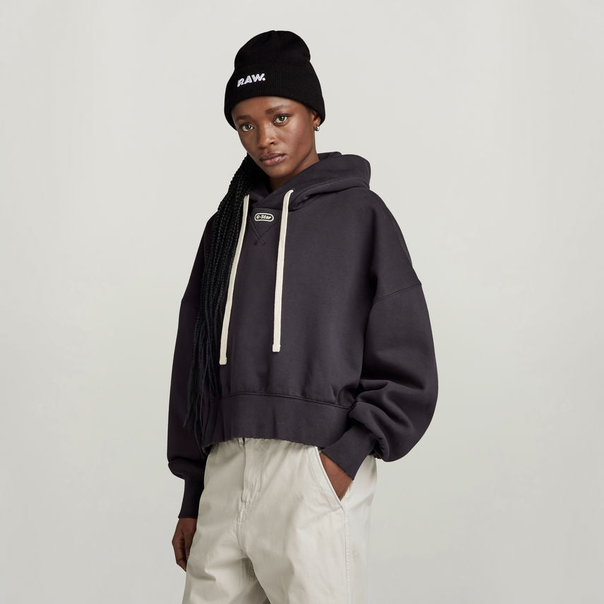 G-star Antracytowa Damska Bluza z Kapturem Sportowa Oversize Długi Rękaw M