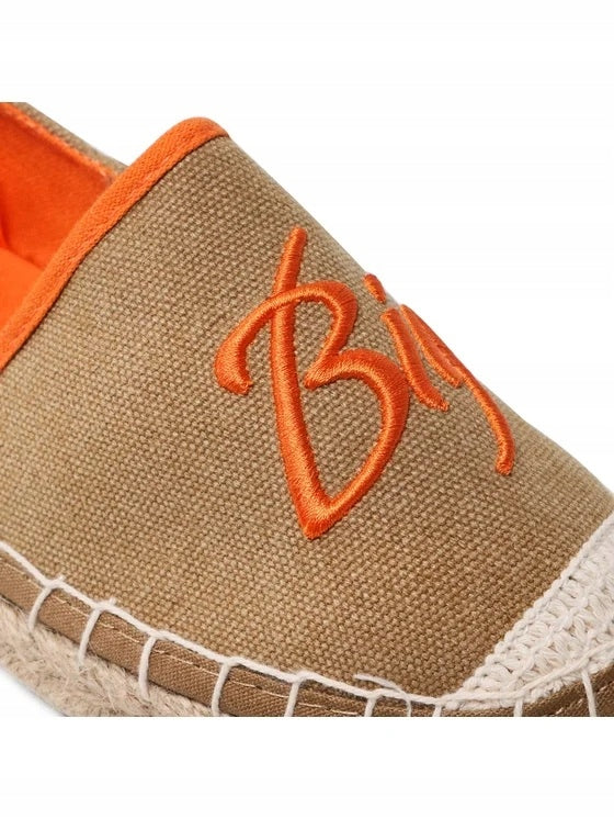BIG STAR Espadryle Damskie Wsuwane Pleciona Podeszwa JJ274974 Camel
