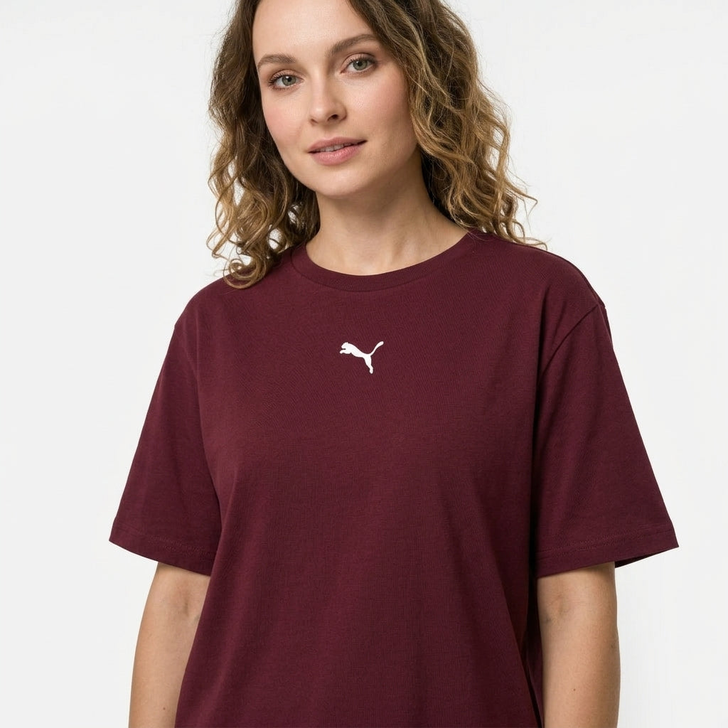 Bluzka Damska Puma Burgund Oversize Bawełna