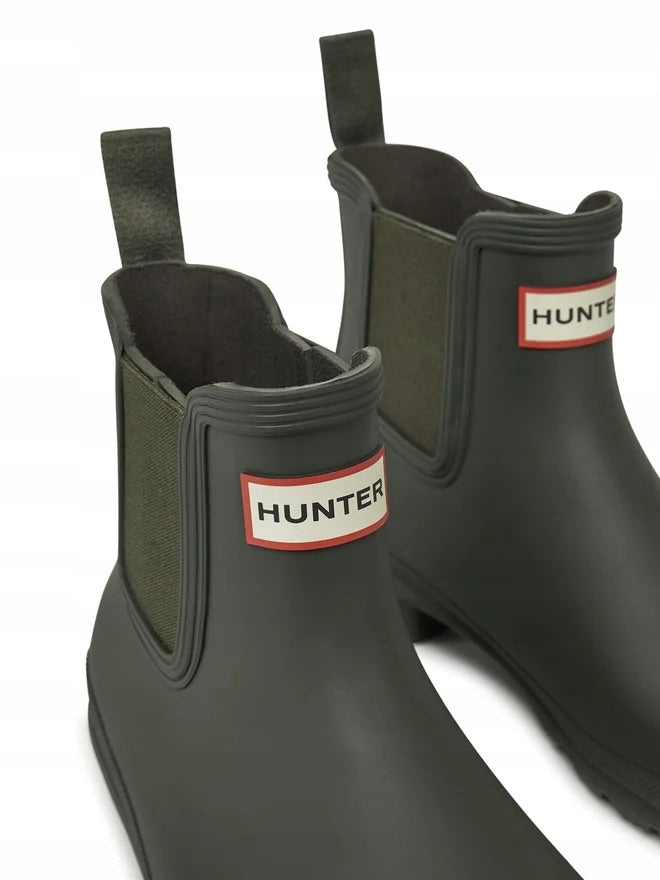 Hunter Oliwkowe Buty Damskie Kalosze Gumowe Niskie Wsuwane Wytrzymałe r.37