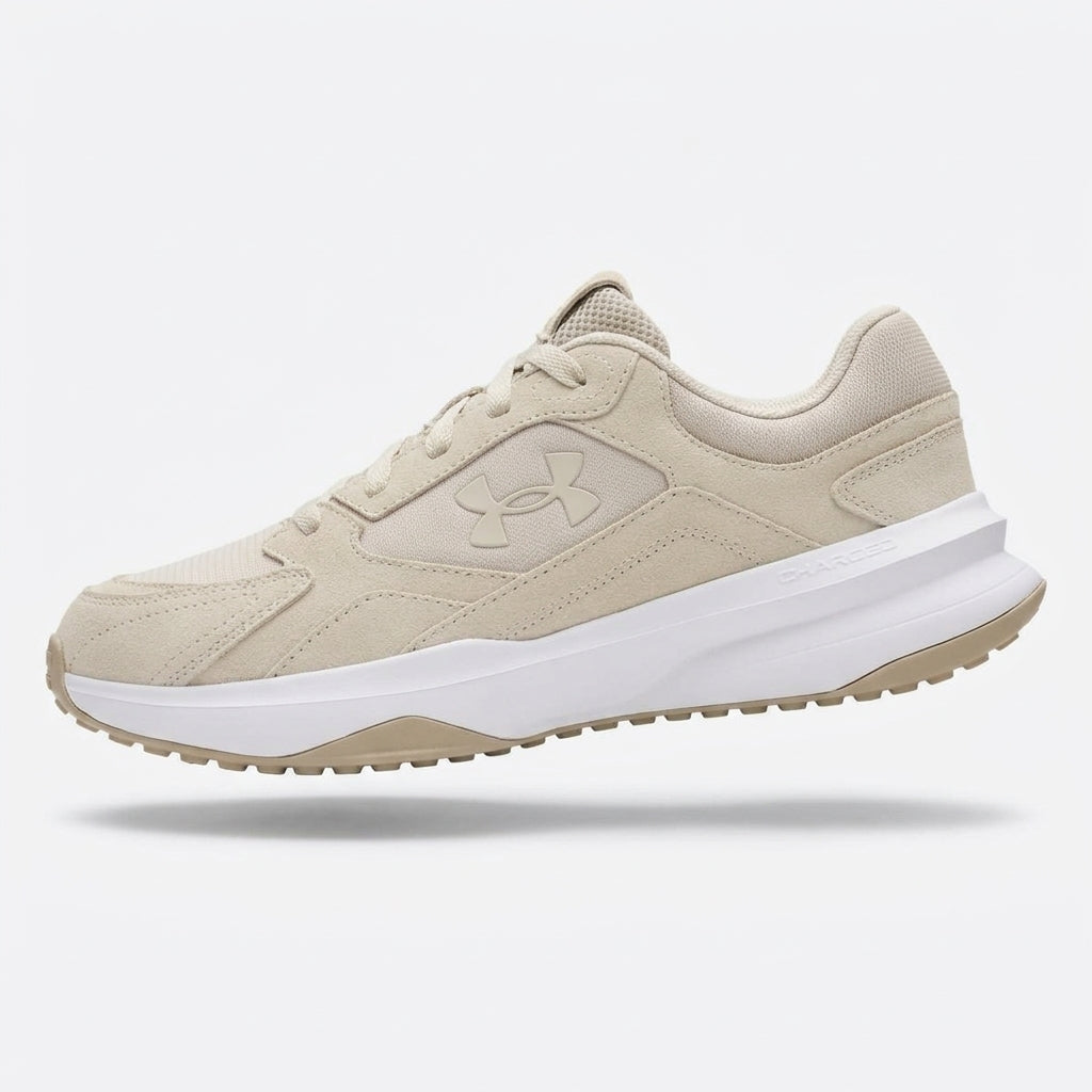 Buty Męskie Under Armour Edge Suede Treningowe Beżowe  Zamszowe