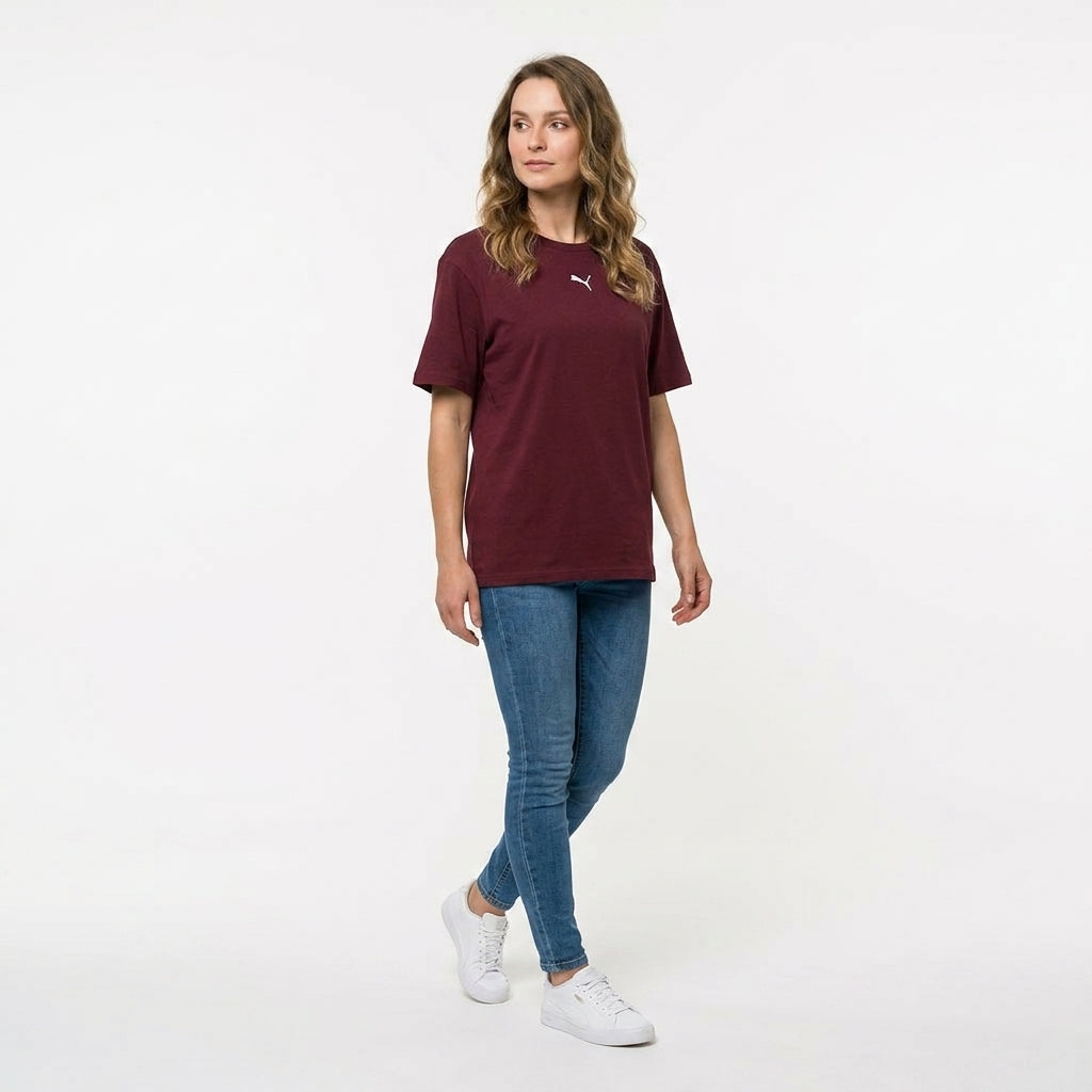 Bluzka Damska Puma Burgund Oversize Bawełna