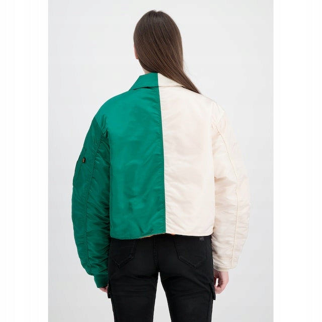 Alpha Industries Zielona Kurtk Dmsk Bomberka z Kieszeniami Oversize r.M