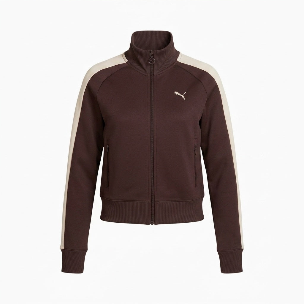 Kurtka Damska Bluza Puma T7 Always On Sportowa Brązowa