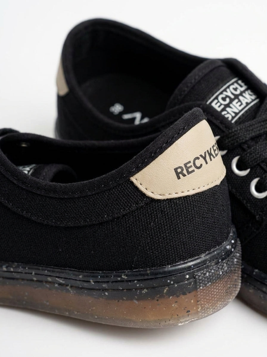 Buty Damskie Trampki Recykers Peckham Czarne Z Recyklingu