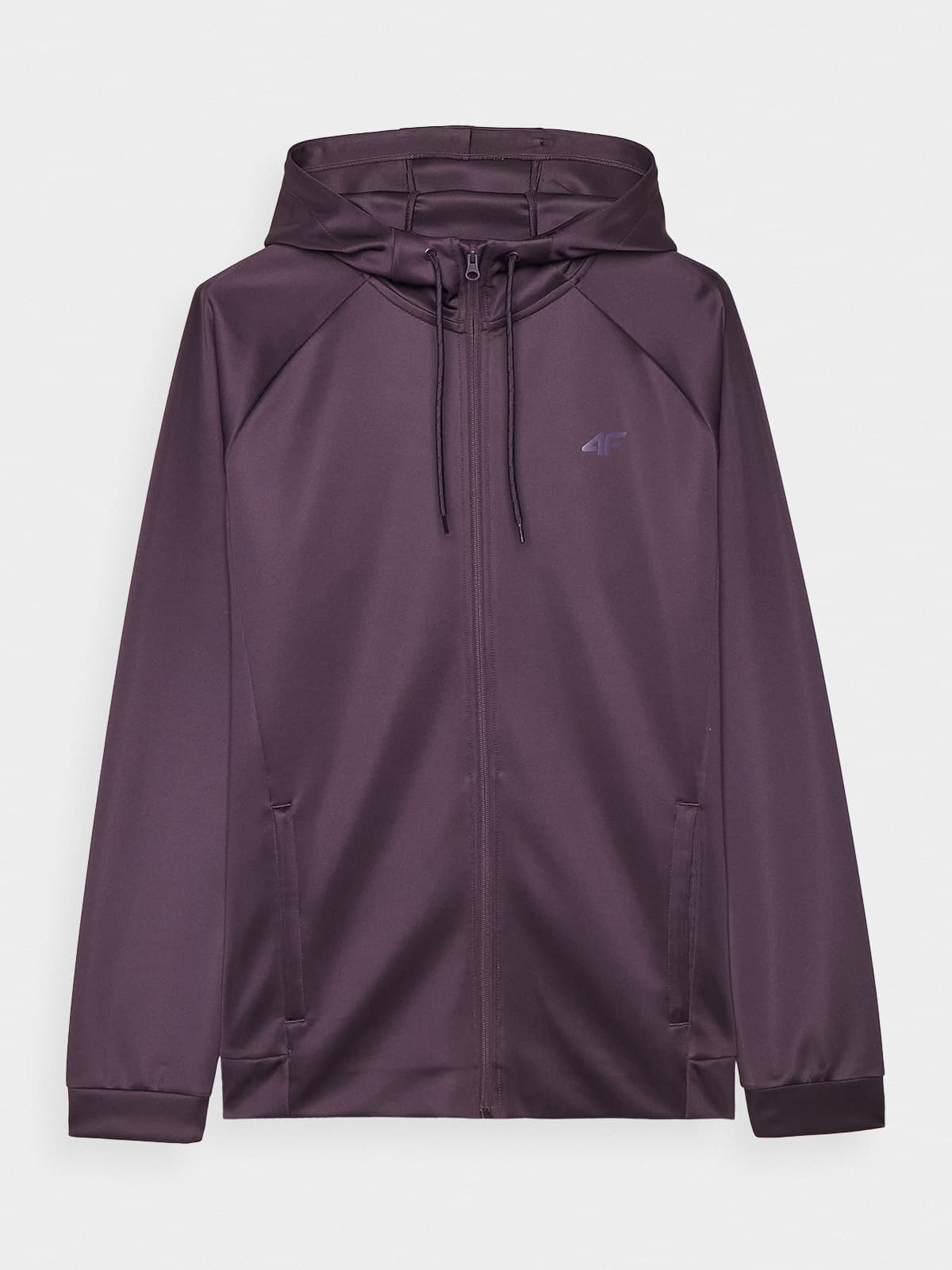 4F Fioletowa Bluza Sportowa Męska Rozpinana z Kapturem Treningowa Regular