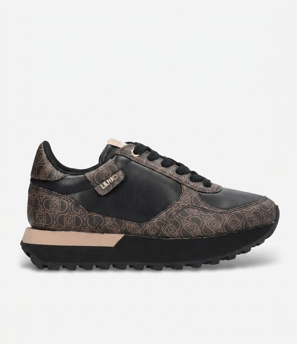 Sneakersy damskie Liu Jo BF5907 Evelyn 915 sportowe brązowe czarne
