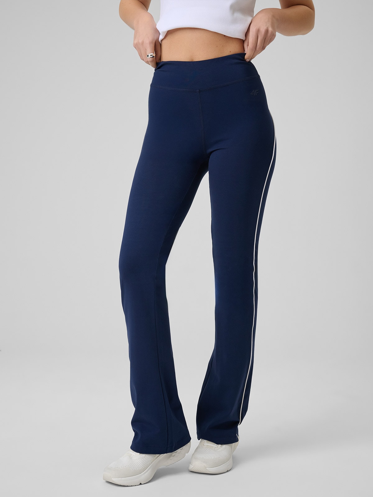 Legginsy Damskie 4F CAS F260 Sportowe Granatowe Wysoki Stan