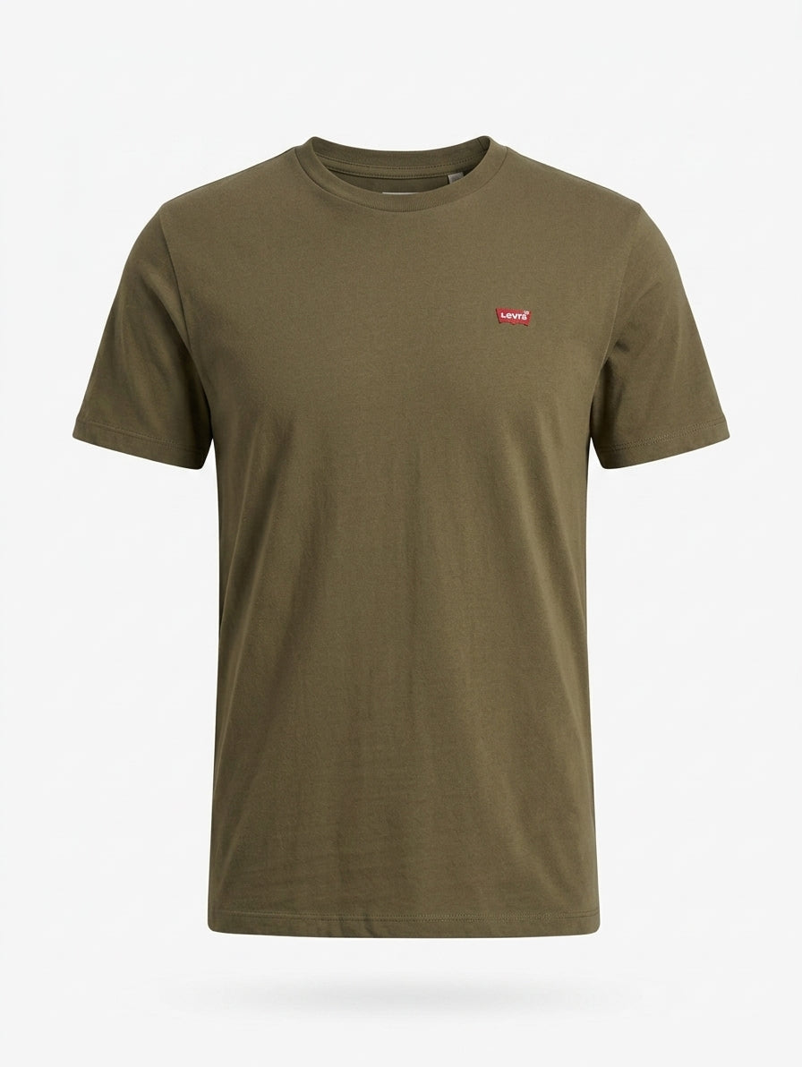 Koszulka Męska Levi's 56605 Bawełniana Zielona Logo