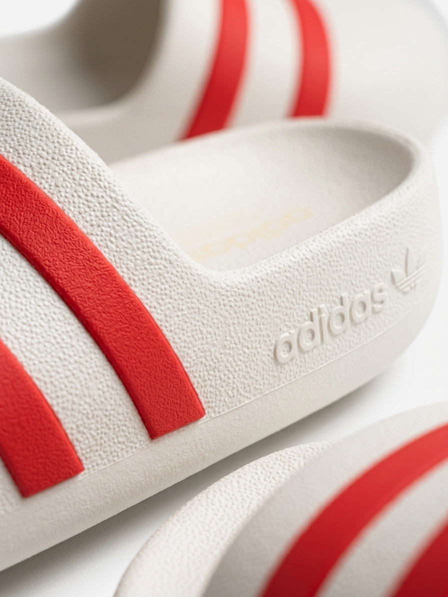 klapki Adidas adiFOM Adilette Mule Gumowe Białe Pomarańcz