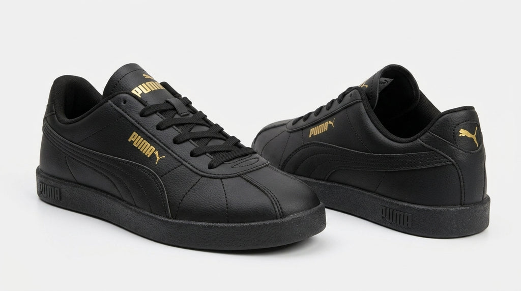 Buty Męskie Puma Club II SL Sportowe Czarne Skóra Syntetyczna