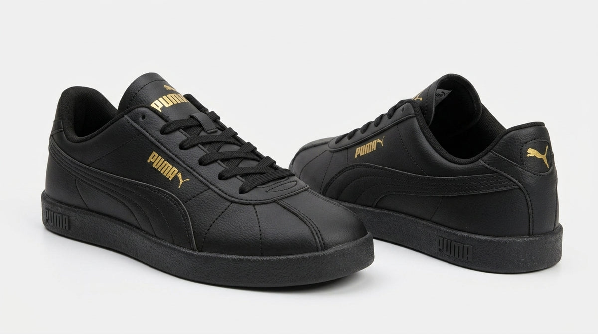 Buty Męskie Puma Club II SL Sportowe Czarne Skóra Syntetyczna