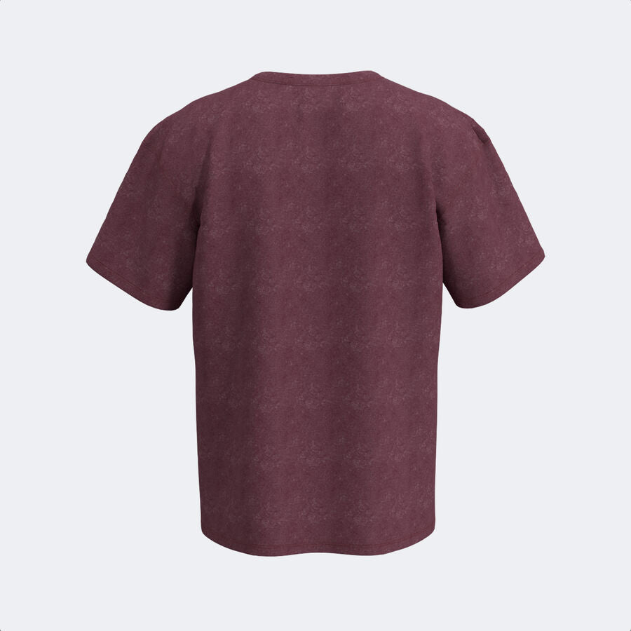 Joma Bordowa Bluzka Męska T-shirt na Krótki Rękaw Logo Haft Casual Bawłna