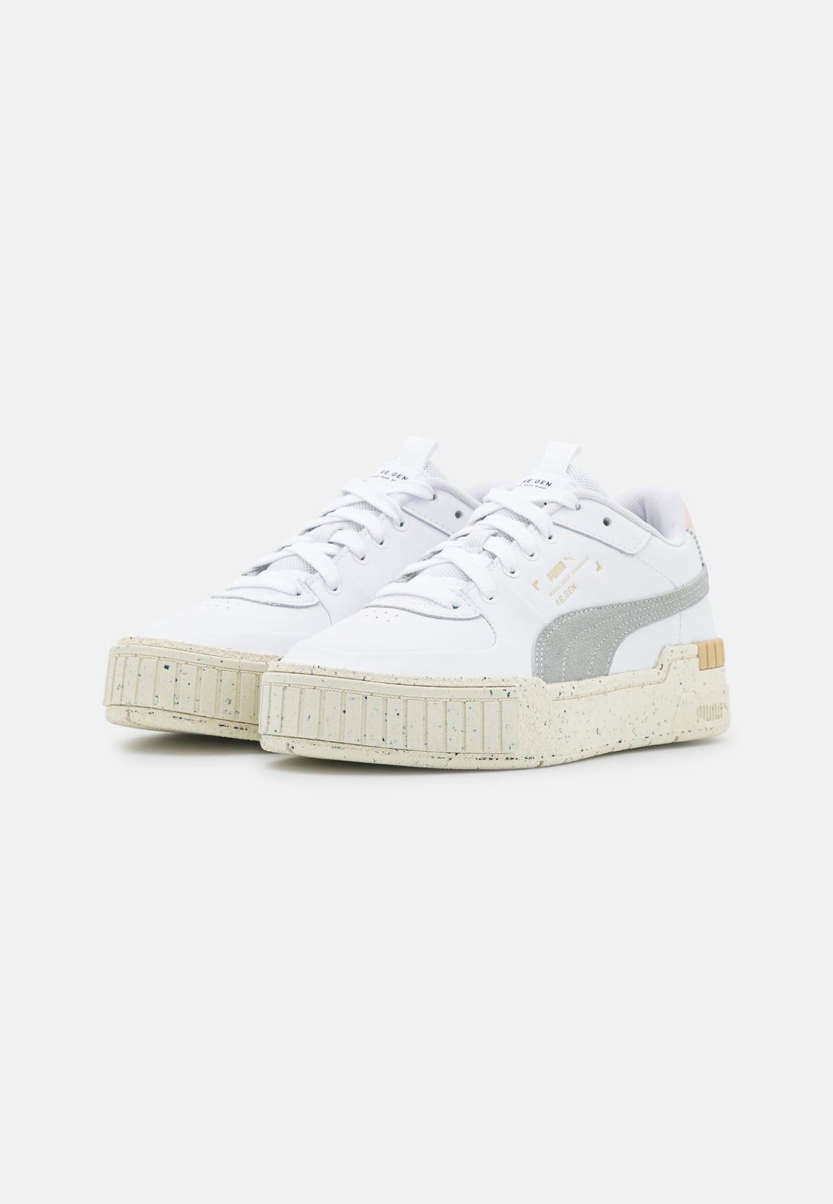 Puma Białe Skórzane Buty Damskie Sportowe Sneakersy na Platformie Cali r.36