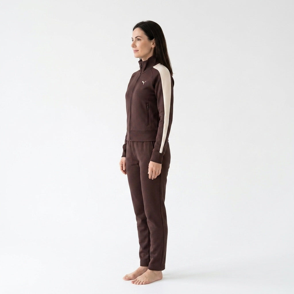 Kurtka Damska Bluza Puma T7 Always On Sportowa Brązowa