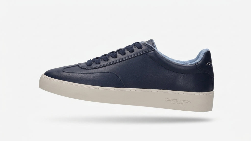 Buty Męskie Scotch &amp; Soda Skórzane Klasyczne Granat