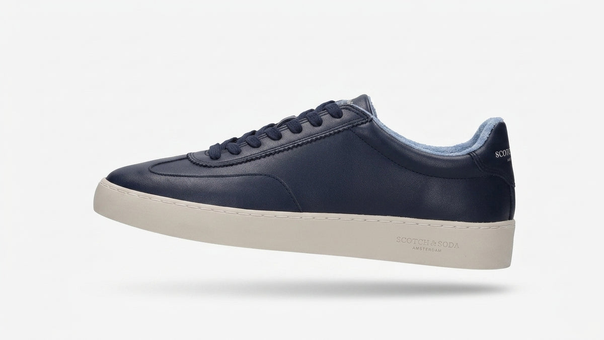 Buty Męskie Scotch &amp; Soda Skórzane Klasyczne Granat