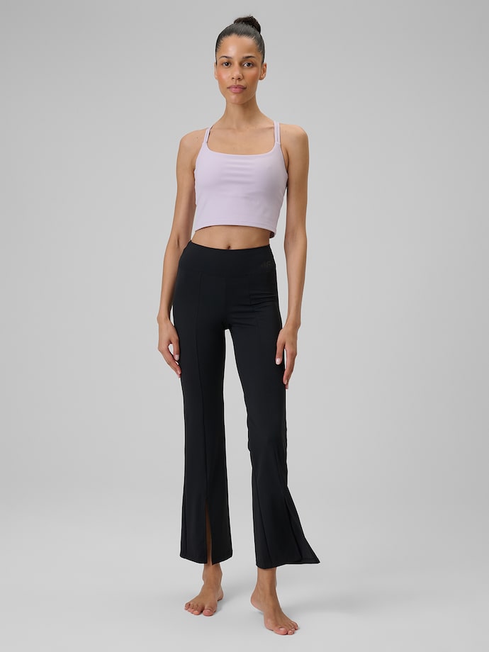 Legginsy Damskie 4F FNK F444 Sportowe Niebieskie Szybkoschnące z Rozcięciem