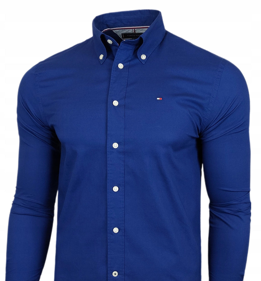 Tommy Hilfiger Granatowa Koszula Męska Elegancka z Kołnierzykiem r. S