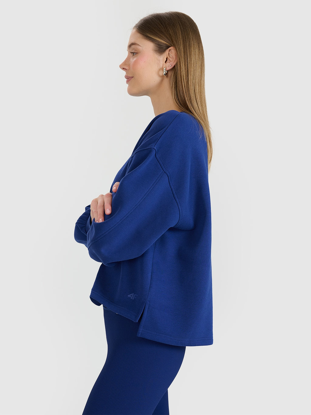 Bluza Damska 4F 4FWSS25TSWSF1543 Sportowa Niebieska Oversize