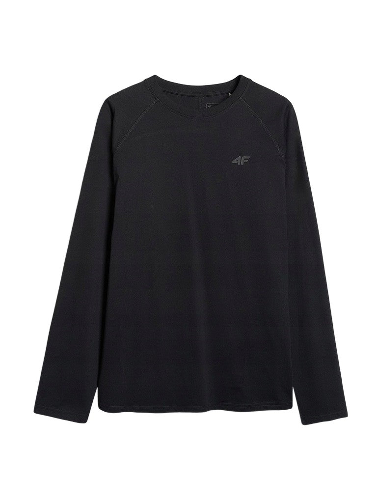 4F Czarna Bluzka Męska Długi Rękaw Longsleeve Oversize Gładka Baweuniana