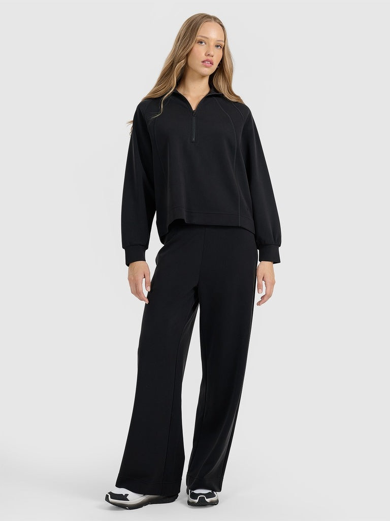 4F Czarny Komplet Damski Bluza Spodnie z Kapturem Modal Regular Fit