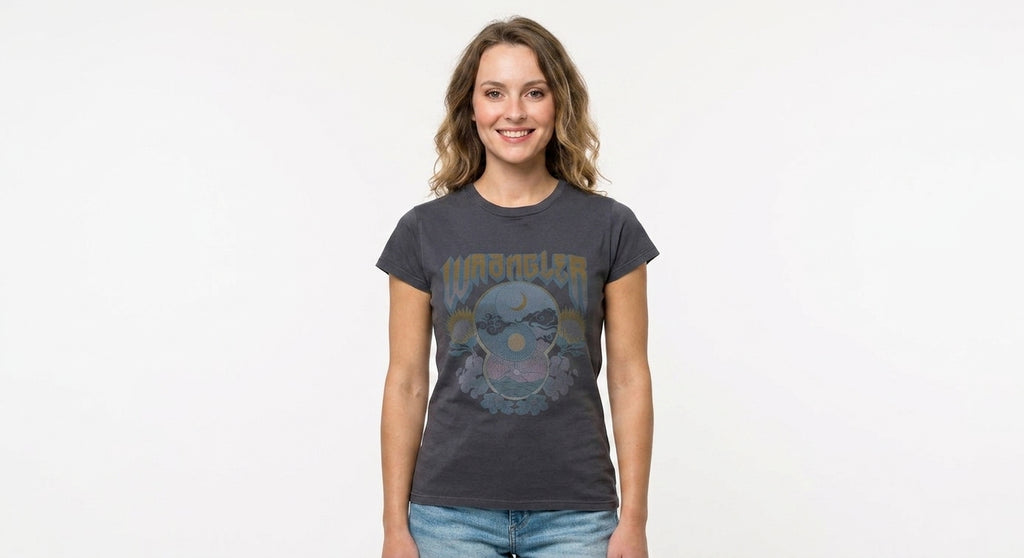 T-shirt Damski Faded Black Bawełniany Krótki Rękaw