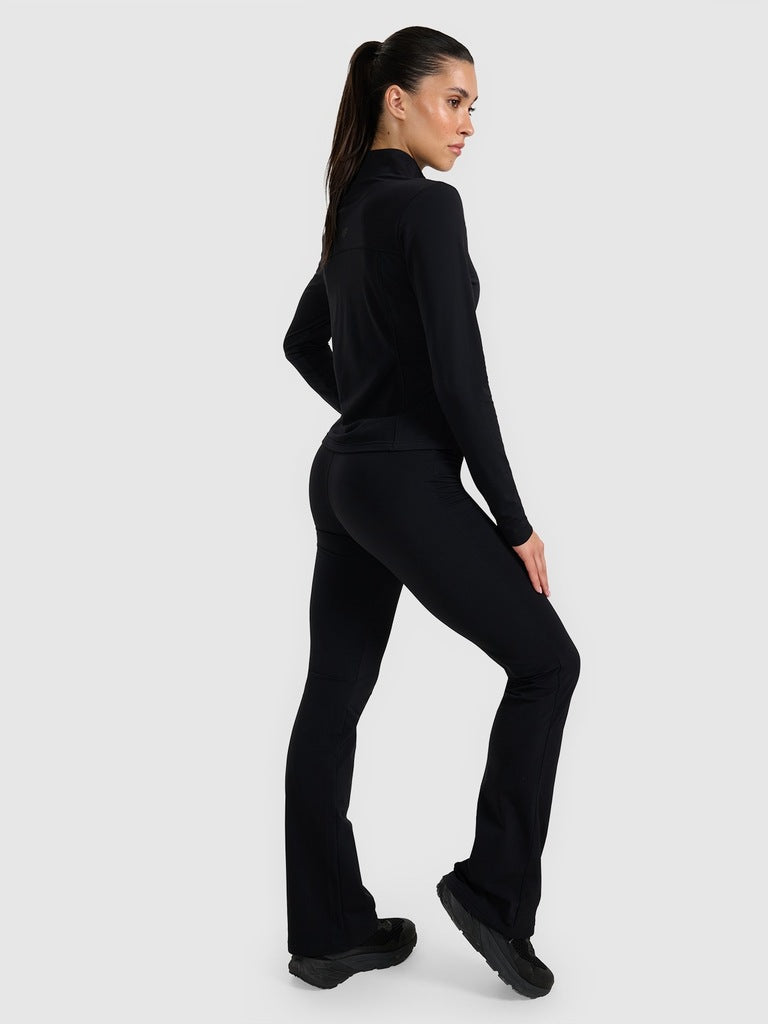 4F Czarny Komplet Damski Rozpinana Bluza Legginsy Slim Fit Bez Kaptura