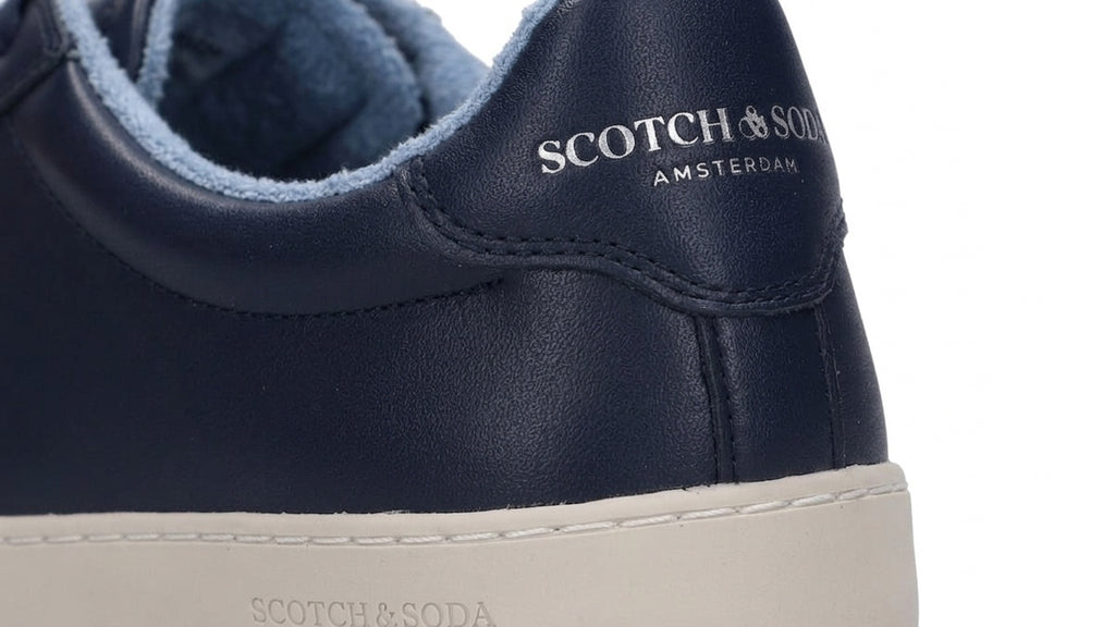 Buty Męskie Scotch &amp; Soda Skórzane Klasyczne Granat