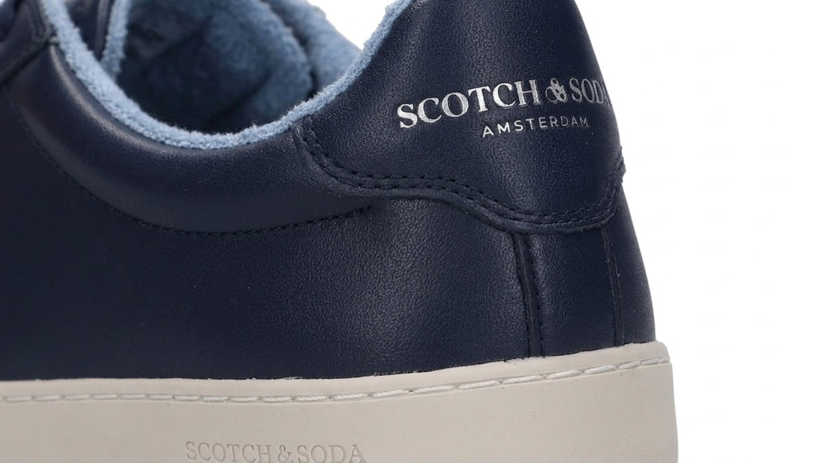 Buty Męskie Scotch &amp; Soda Skórzane Klasyczne Granat