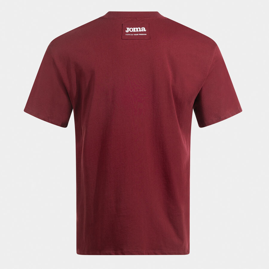 Joma Czerwony T-shirt Męski Bluzka na Krótki Rękaw Gładka Bawłna Casual