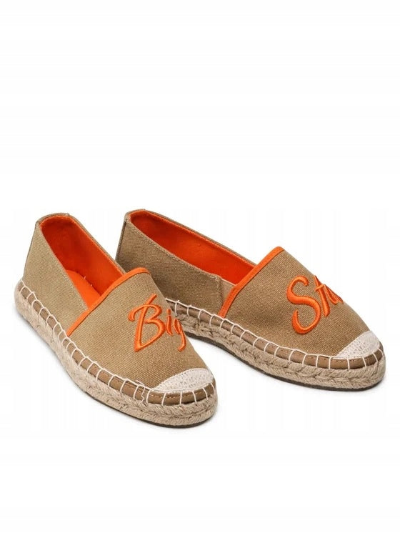 BIG STAR Espadryle Damskie Wsuwane Pleciona Podeszwa JJ274974 Camel