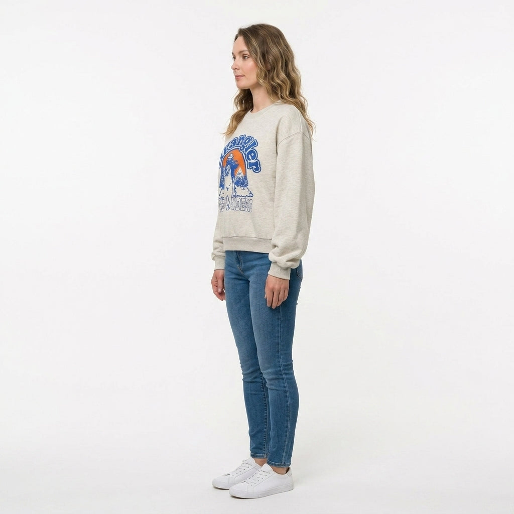 Bluza Damska Wrangler Oversized Sweat Luźna Beżowa