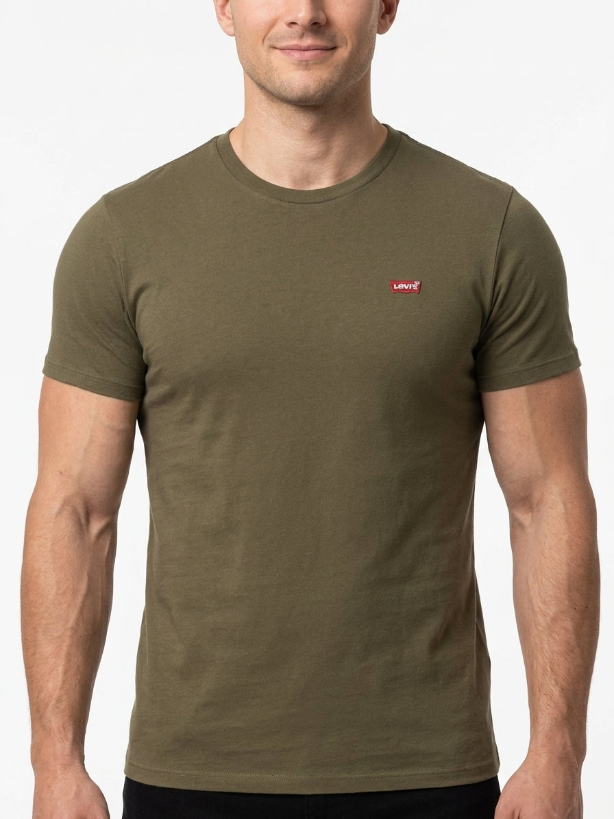 Koszulka Męska Levi's 56605 Bawełniana Zielona Logo