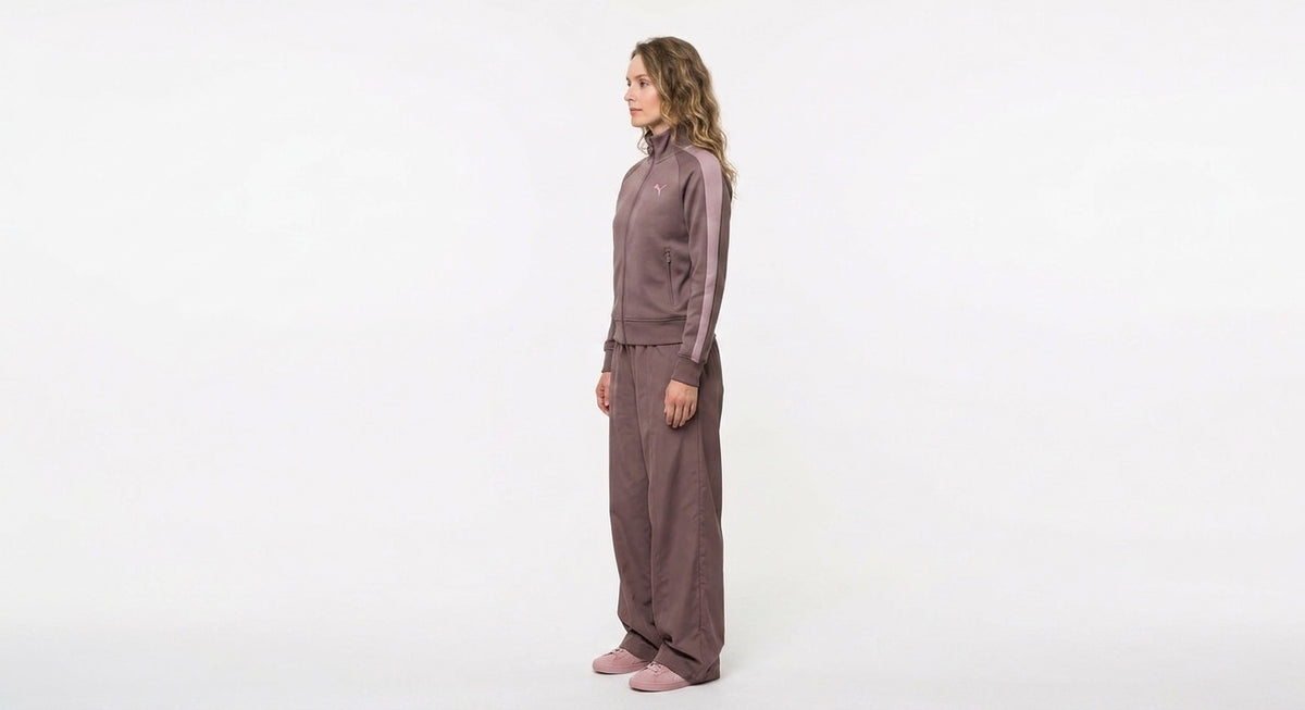 Kurtka Damska Puma T7 Always On Brązowa Fiolet Rozpinana Bluza