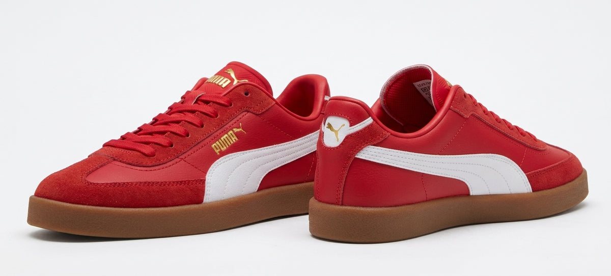 Buty Męskie Puma Club II Era Sportowe Czerwone Skórzane