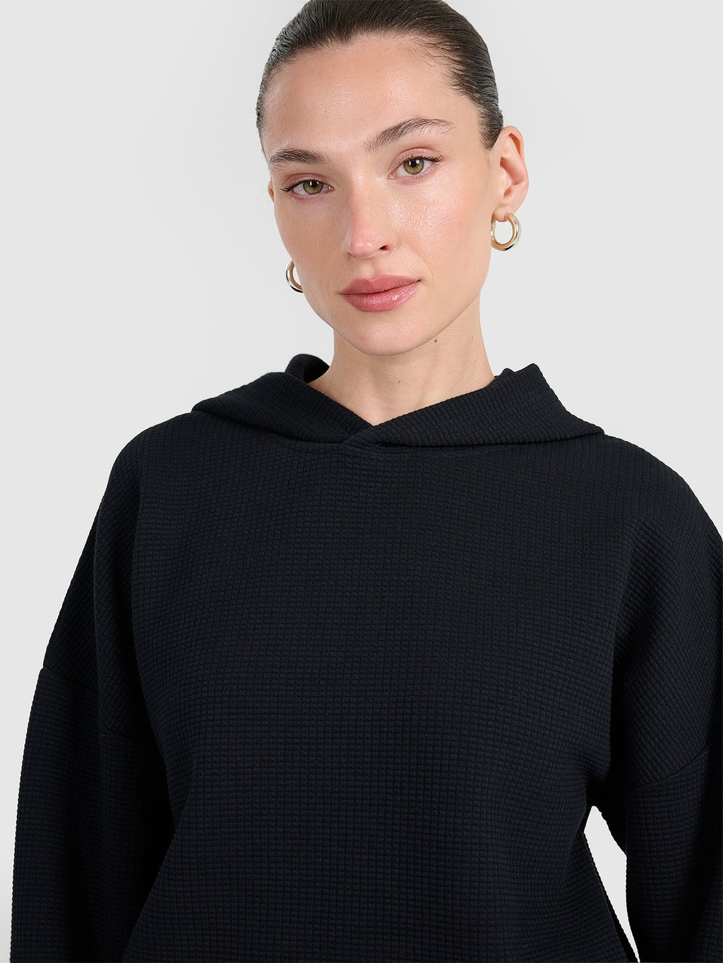 Bluza Damska 4F F1847 Dresowa Waflowa Kaptur Czarna