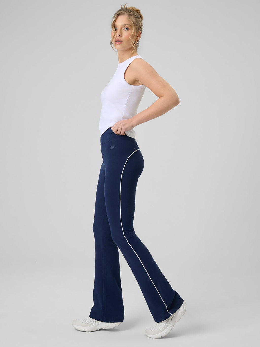 Legginsy Damskie 4F CAS F260 Sportowe Granatowe Wysoki Stan