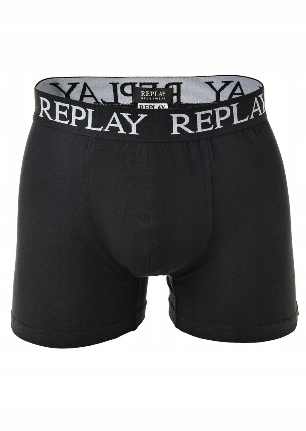 REPLAY Czarne Bokserki Męskie 3-pack Skinny Fit Pasek Logo Dopasowane r.M