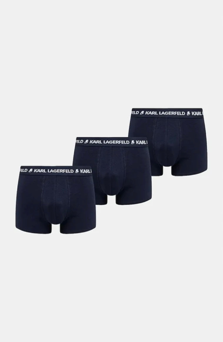 Karl Lagerfeld Granatowe Bokserki Męskie 3-pack Elastyczne Dopasowane