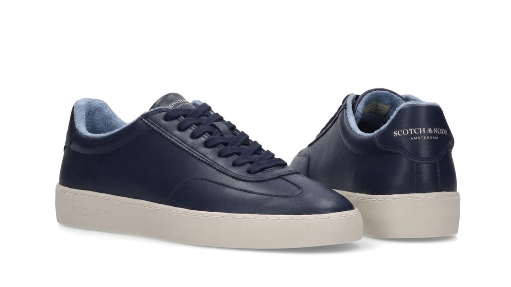 Buty Męskie Scotch &amp; Soda Skórzane Klasyczne Granat